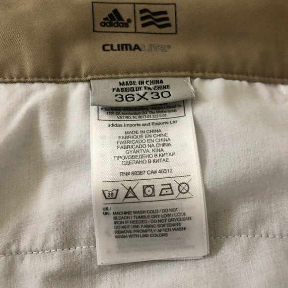 Adidas Men's ClimaLite Golf Pants Khaki Tan Size 36X30 Polyester - Picture 7 of 8